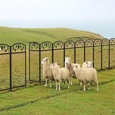 5x Metal Black Garden Fence 43'' Tall Animal Barrier Board Flower Bed Protector