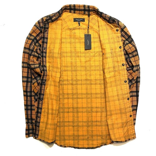 RAG & BONE Mens Engineered Corduroy Plaid Jack Shirt Jacket Orange (MSRP $325) - Picture 2 of 4
