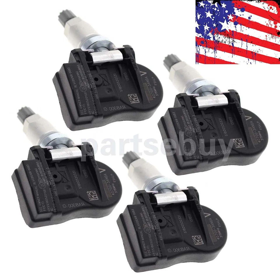 Juego de 4 sensores de presión de neumáticos para Nissan Sentra Máxima Altima TPMS 40700 3AN0A Foto 3 de 4