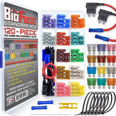BioFuse  Standard ATO 120 PC Fuse Assortment Tap Kit AUTO CAR TRUCK MARINE FUSES