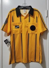USSF Official Sports Men's Yellow/Black Soccer Referee Jersey Size S