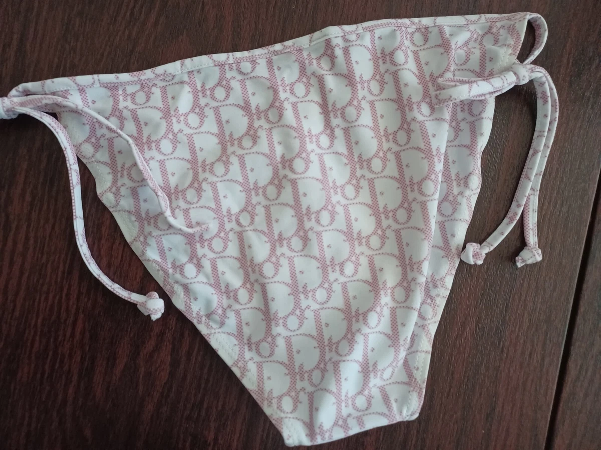 Christian Dior Pink Dots Monogram Pattern Two Pieces Bikini Swimsuit Size XL
