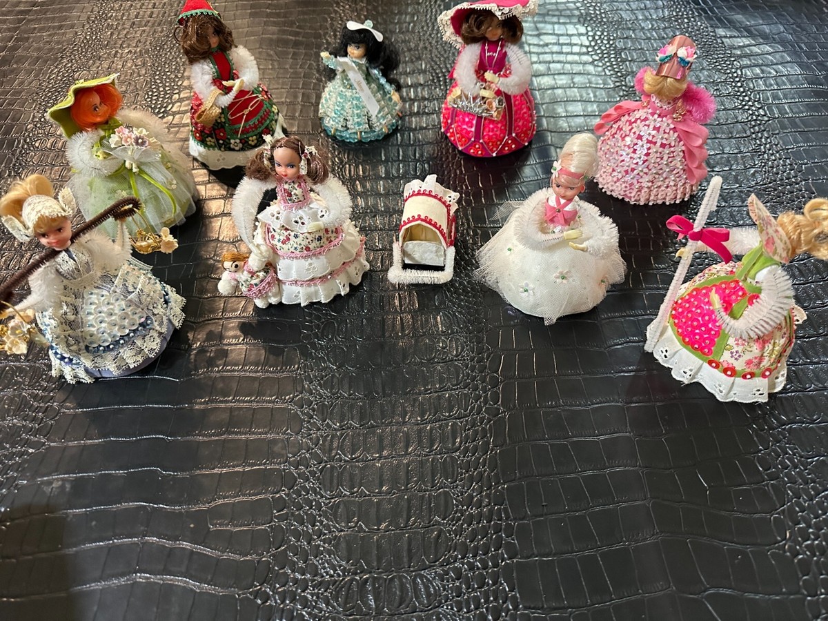 Li'l Missy Bead Push Pin Walco Holiday Lot of 9 + Stroller