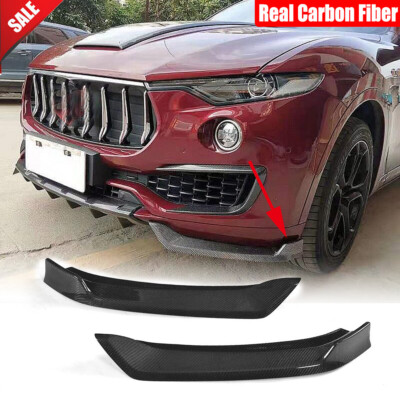 For Maserati Levante SUV 2016-17 Carbon Fiber Front Bumper Splitters Fins Flaps