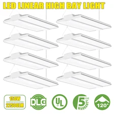 8 PACK Linear High Bay Lighting Workbench Ceiling LED Shop Light 5000K UL Listed
