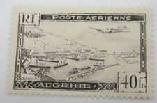 TIMBRE ALGERIE POSTE AERIENNE N° 6 -BARRE DU F DE RF EFFACEE-NEUF AVEC CHARNIERE