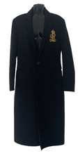 Ralph Lauren Womens Coat Smart Black Pure Wool 3/4 Length Size Uk 10