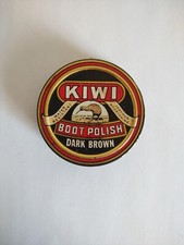 Vintage Kiwi Shoe Polish Tin Dark Brown 