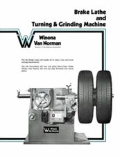 Winona Van Norman Model 304 & 405 Brake Lathe Flier