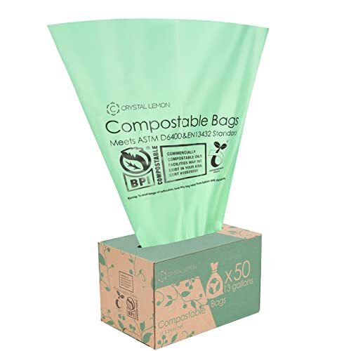 Compostable Trash Bags 13 Gallon Tall Kitchen Garbage Bags