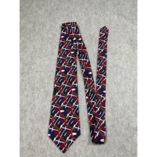 Tommy Hilfiger Penant Necktie Tie Flags Allover Print Silk USA Yacht