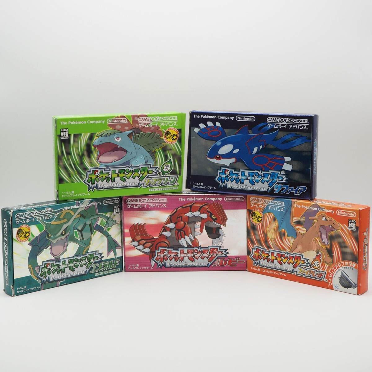 Nintendo GBA Pokemon Emerald Ruby Sapphire Leaf Green Fire Red [VG