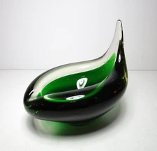 Vtg 1958 Holmegaard Green Ash Tray Bowl Mid Century Hand Blown Art Glass