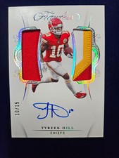 🌟 2020 Panini Flawless Dual Patch AUTO Silver Tyreek Hill JERSEY#10/15