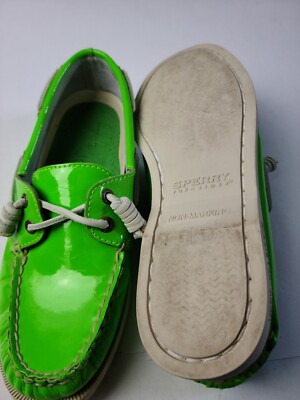 Sperry Top Siders w/thick leather-lime green boat shoes men’s size 9.5 Vintage 1990 main image 4
