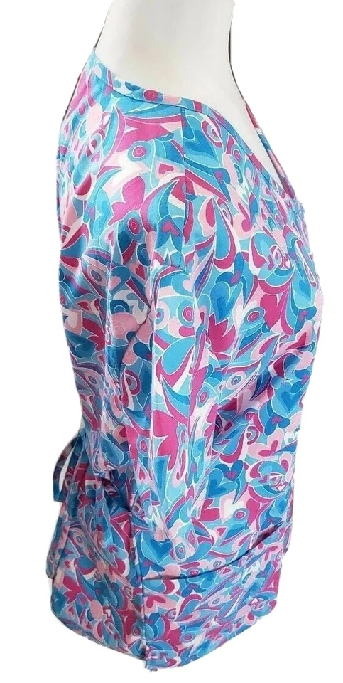 Amanda Scrubs Women's New Short Sleeve Front Pocket V Neck Top Faux Wrap XL - Image 4 of 4