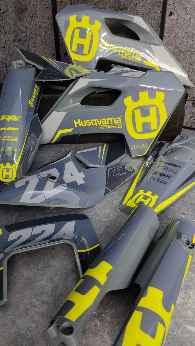 Plastics + Graphics Husqvarna TE FE 2024 2025 Gray Yellow