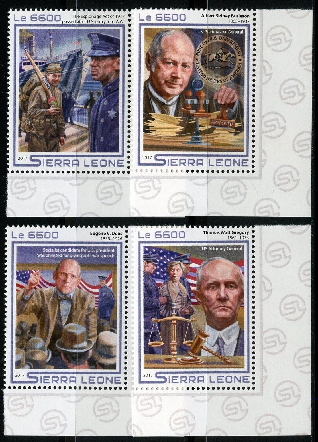 SIERRA LEONE 2017 100th ANNIVERSARY ACT THE ESPIONAGE excellence OF Max 45% OFF SET