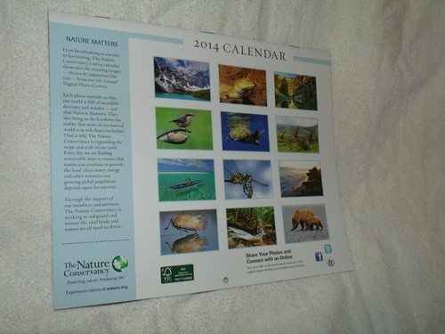 New Cond. Nature Conservancy 2014 Calendar Natural World Vistas Mb - Picture 2 of 2