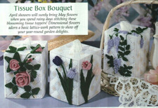 TISSUE BOX BOUQUET 3 FLOWER TISSUE COVERS PLASTIC CANVAS PATTERN INSTRUCTIONS