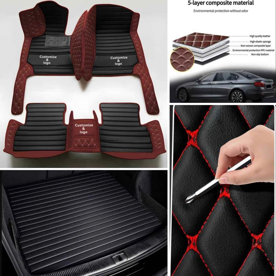 For GMC Car Floor Mats & Trunk Mat All Weather Liners Carpets Auto Custom Pad - Imagem 2 de 4