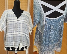 LOT OF TWO KIREI BRAND BOHO SUMMER TOPS NEW! SIZE M COOL!