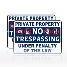 2 Pack Private Property No Trespassing Sign Rust Free Aluminum Metal Sign 8X12