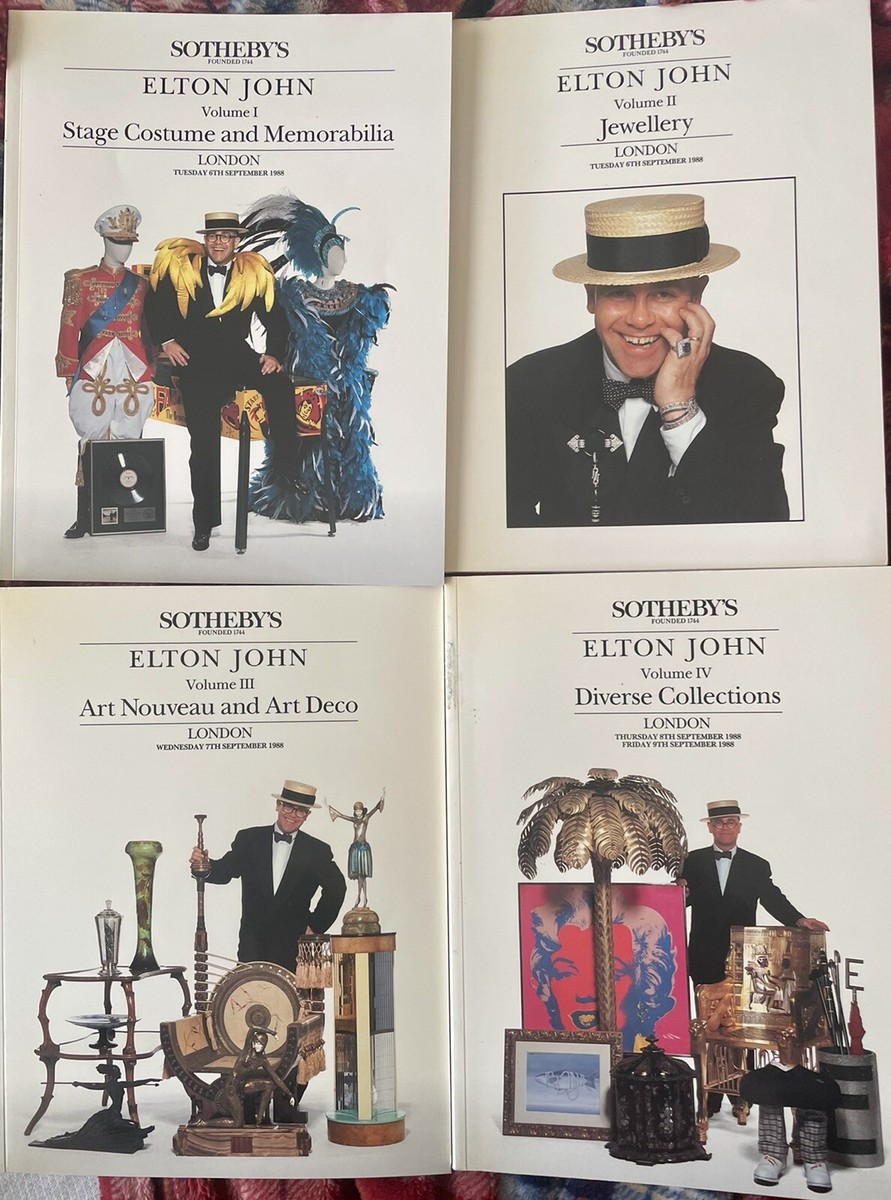 Elton John Sotheby's Auction Catalogue 4 Volumes Collection 1988