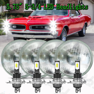 4pcs 5 3/4'' 5.75 LED Headlights HI/LO Beam for Pontiac GTO Grand Prix FirebirdA