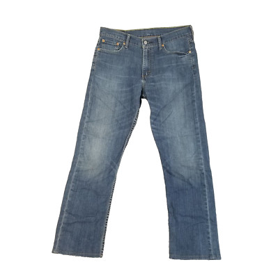 Levi's 504 jeans men's 33x 30 slim straight blue stretch denim pants