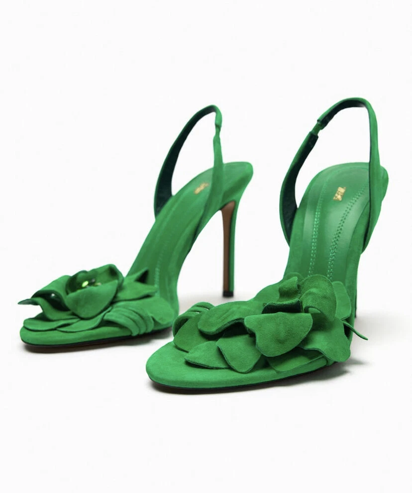 Zara green best sale sandals