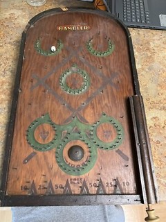 Vintage 30’s Era Pinball Board Antique Wood/Nails