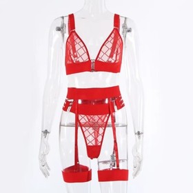 Women's Sexy Lingerie Set Bra G-string Garter Belt Babydoll Underwear Nightwear