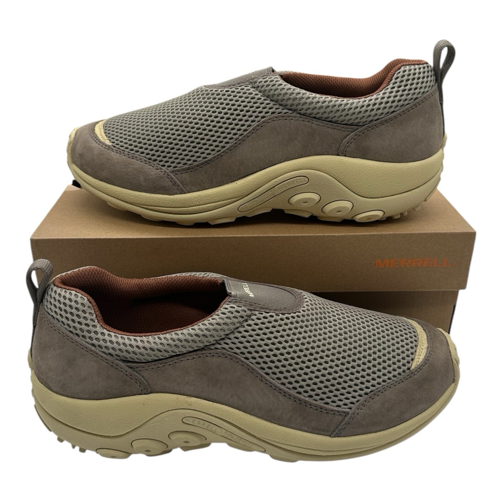 Merrell Jungle Moc Breeze SE scarpe uomo taglia 9 M grigio alluminio antiscivolo escursionismo