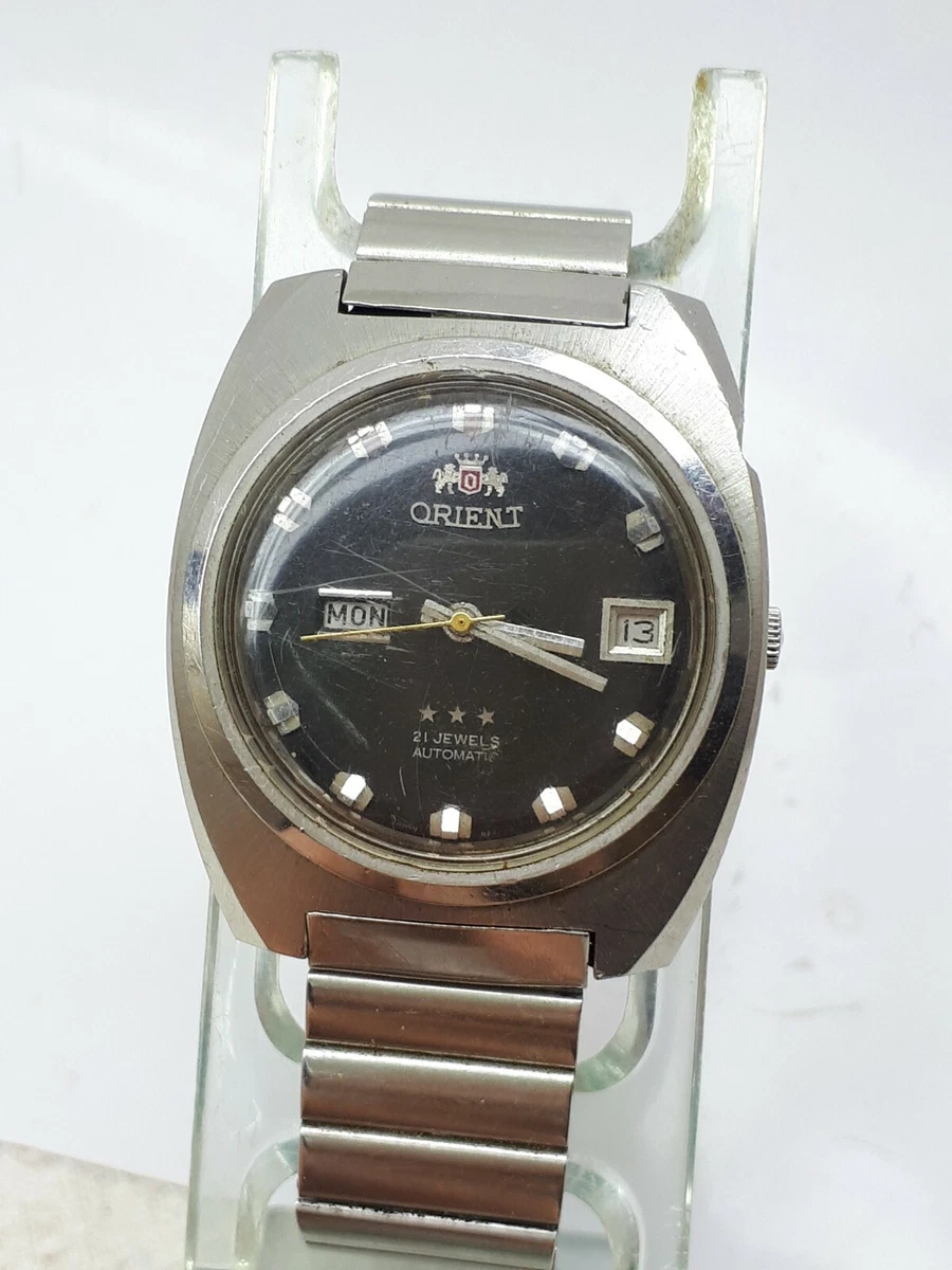 Reloj orient automático acero 21 online jewels 3 estrellas 2 fechas