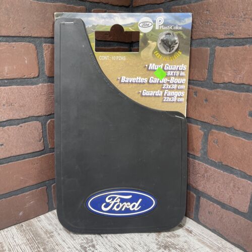 Pair of FORD Universal Mud Guards 9x15" Plasticolor Easy-Fit Officially Licensed
