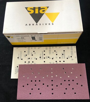 sia Abrasives 9347.4354.0240 Siaspeed Siafast Series 1950 Bande de papier perforée 66 trous 400 mm x 70 mm Grain 240