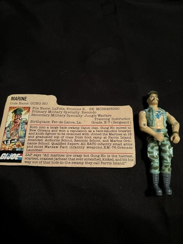 Vintage GI Joe Figure 1983 Gung Ho Complete With Red File Card