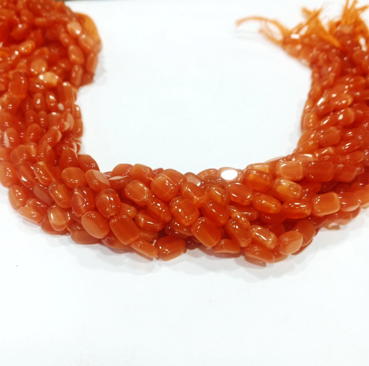 Carnelian AAA Smooth Nuggets/Orange Stone Beads/Nuggets Beads/Jewerly Making - Main Image