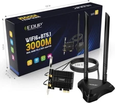 AX 3000M PCIe WiFi 6 Network Adapter 2.4Ghz/5.8Ghz  + Bluetooth 5.1   EP-9636GS
