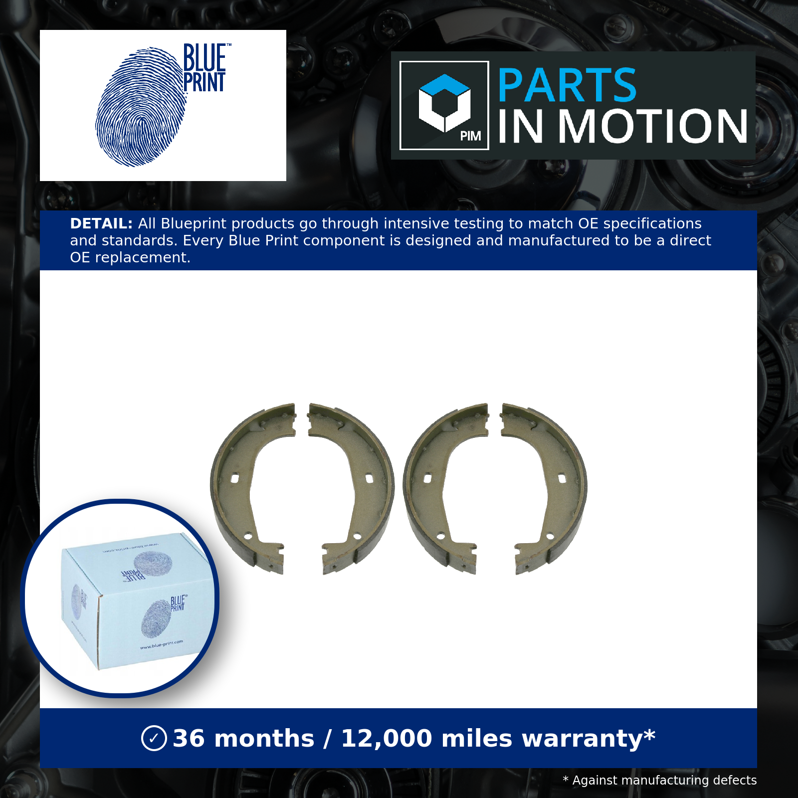Handbrake Shoes Set ADBP410029 Blue Print Parking 34411160729 34411160924 New - Image 16