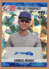 2021 Leaf Pro Set Metal 1990 Base Blue Crystals /25 Samuel Munoz Auto