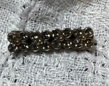 Vintage Yosca Floral Flowers Rhinestone Accent Hair Barrette Signed 1