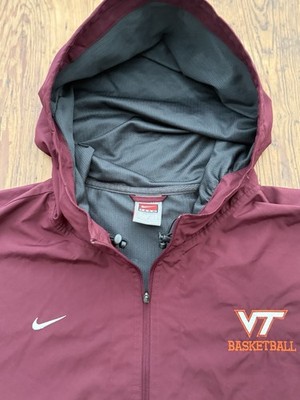 Vintage Nike Team Virginia Tech Hokies Basketball Player Issues 1/4 Zip Hooded