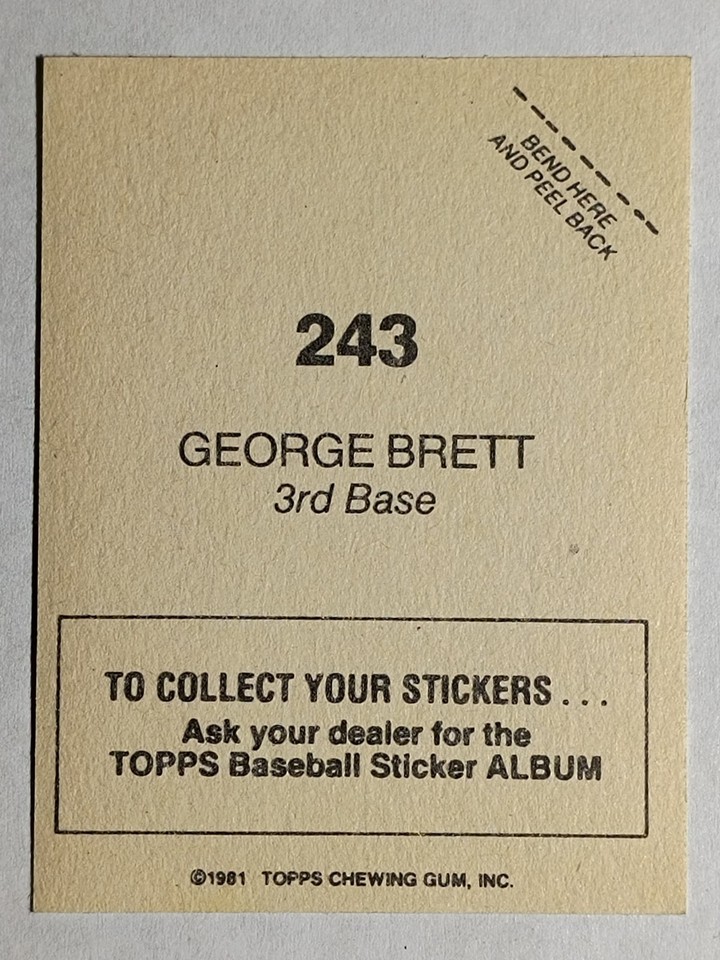 1981 Topps Stickers #243 George Brett FOIL | eBay