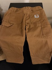 Carhartt Kids Brown Loose Fit Cotton Workwear Pants Boys Size 6 BN8311B
