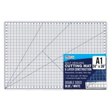 24" x 36" WHITE/BLUE Self Healing 6-Ply Double Sided Durable Cutting Mat