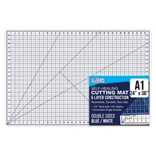24" x 36" WHITE/BLUE Self Healing 6-Ply Double Sided Durable Cutting Mat