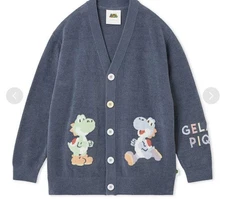 GELATO PIQUE SUPER MARIO BROS. Toad & Yoshi Jacquard Cardigan Navy M/L US seller