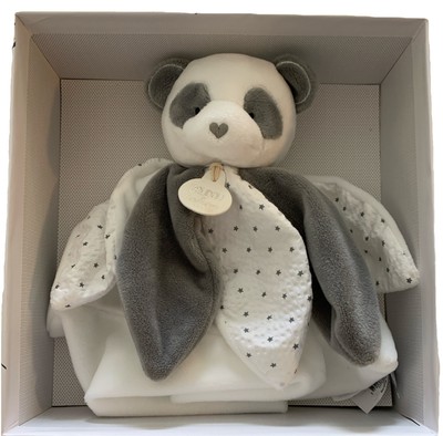 Doudou Et Compagnie Paris Soft Plush Panda Bear Security Blanket Baby Lovey HTF